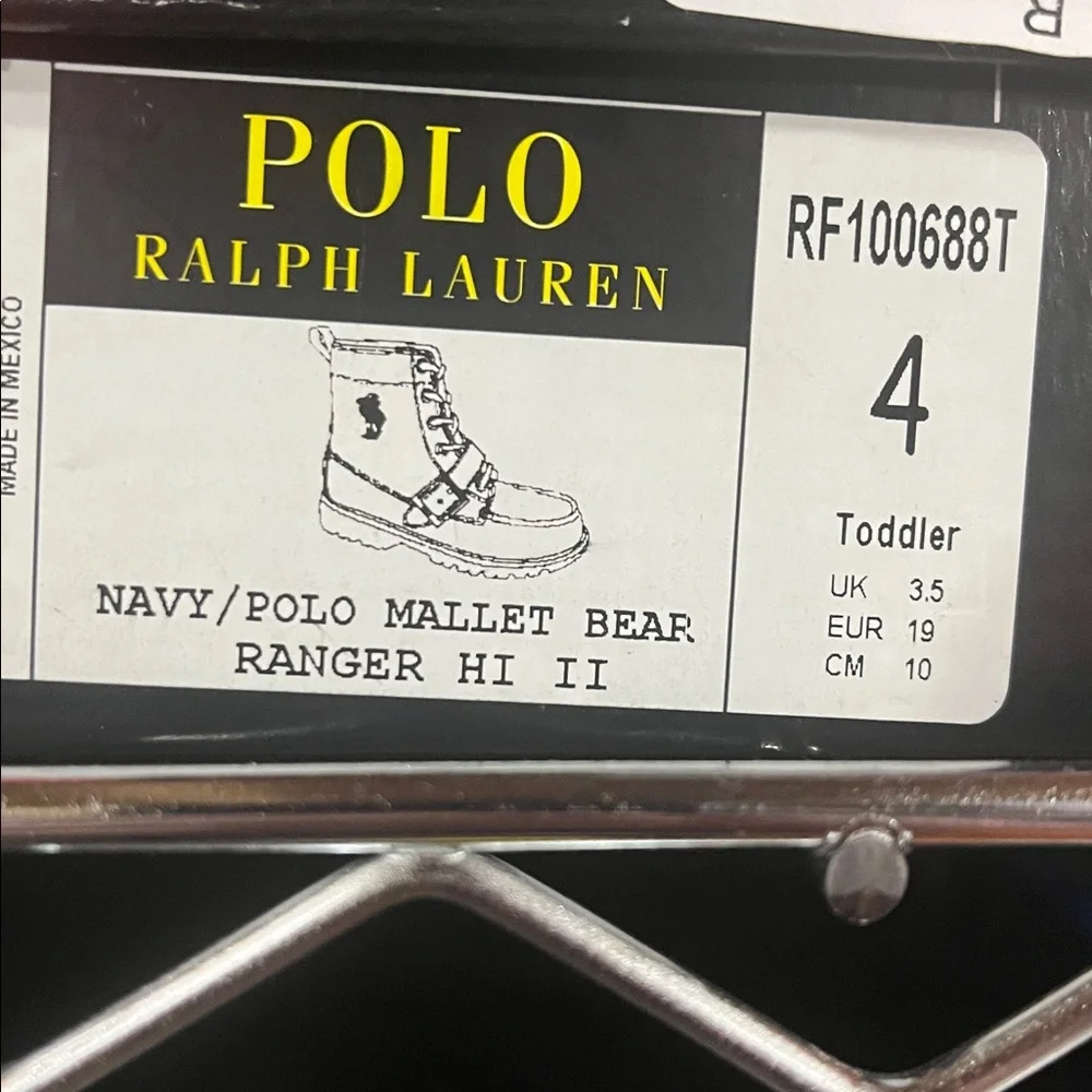 Polo Ralph Lauren Mallet Bear Ranger Hi Boots blue Boys Girls Toddlers Size 4